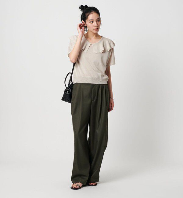 BEAUTY&YOUTH UNITED ARROWS「【WEB限定】フリルカラー ニットプルオーバー -ウォッシャブル-」|ニット・セーター|