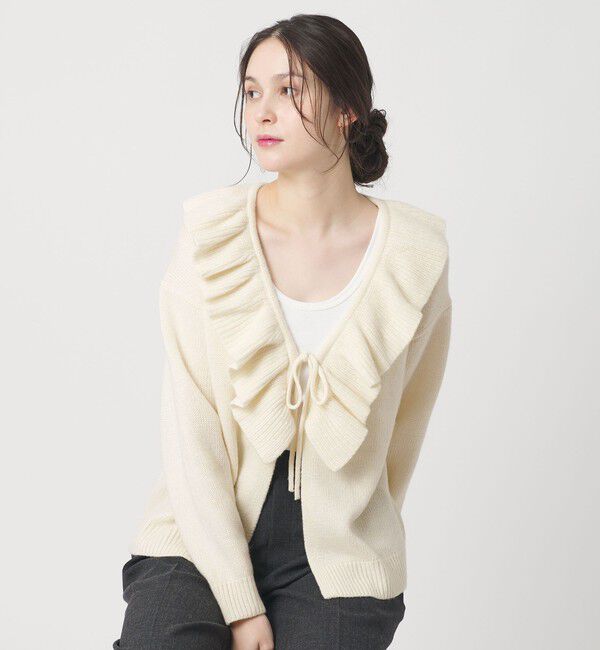 BEAUTY&YOUTH UNITED ARROWS「ウールレーヨン ラッフルフリル ニットカーディガン」|カーディガン|