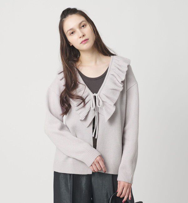 BEAUTY&YOUTH UNITED ARROWS「ウールレーヨン ラッフルフリル ニットカーディガン」|カーディガン|LILAC