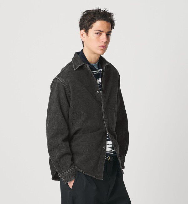 BEAUTY&YOUTH UNITED ARROWS「ジャガード デニム レギュラー シャツ FORM型 ver2」|シャツ・ブラウス|DK.GRAY
