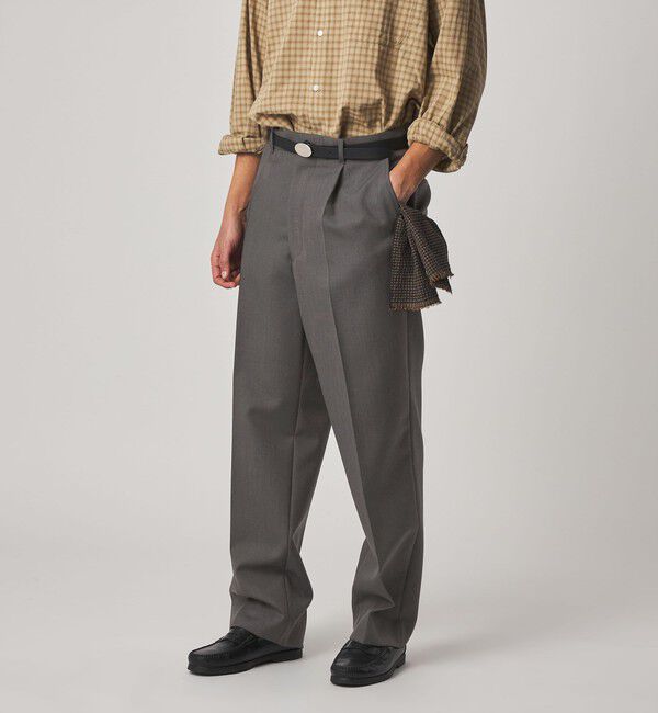 STEVEN ALAN「＜Steven Alan＞ ウール オックスフォード アウト ワンプリーツ スラックス」|スラックス|