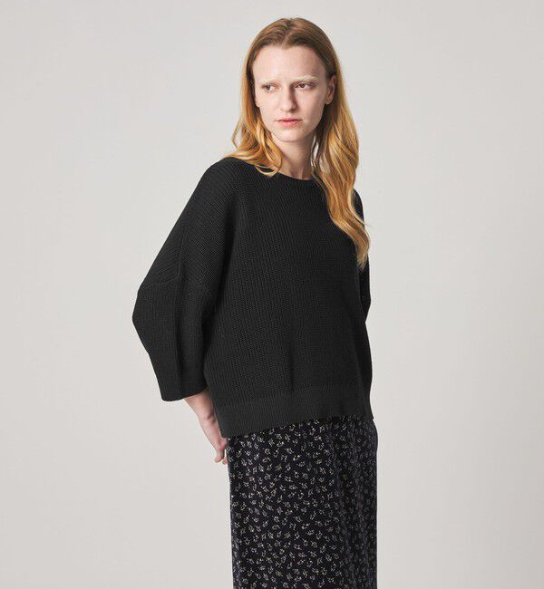 STEVEN ALAN「＜Steven Alan＞コットン リブ プルオーバー ニット」|ニット・セーター|BLACK