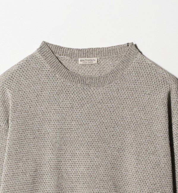 BEAUTY&YOUTH UNITED ARROWS「リネンブレンド メランジ クルーネック ニット ウォッシャブル」|ニット・セーター|