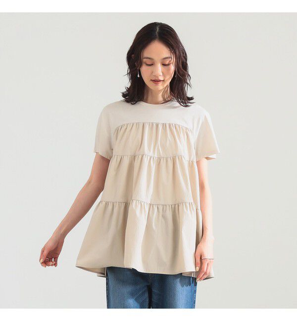 Demi-Luxe BEAMS 「コンビ ティアード プルオーバー」|シャツ・ブラウス|LATTE