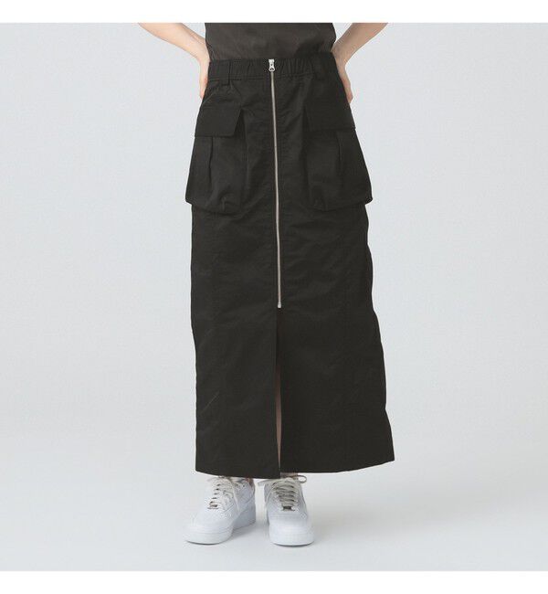 Ray BEAMS 「フロント ジップ カーゴ タイトスカート」|スカート|BLACK