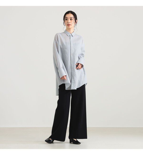 Demi-Luxe BEAMS 「AK+1 / シアー ストライプ シャツ」|シャツ・ブラウス|