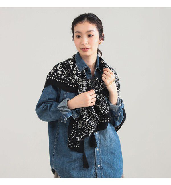 Demi-Luxe BEAMS 「【別注】ｍanipuri / バンダナ タッセル ストール」|ストール|