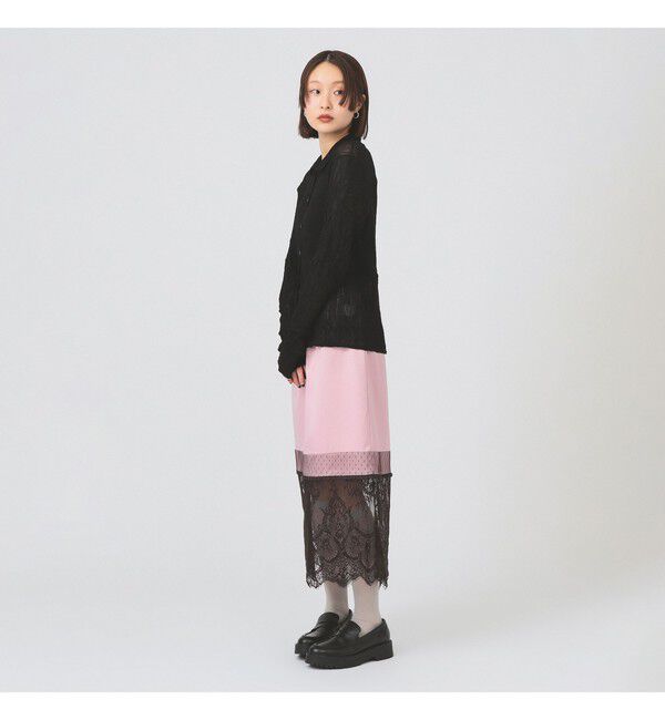 Ray BEAMS 「サテン レースキリカエ タイト スカート」|スカート|