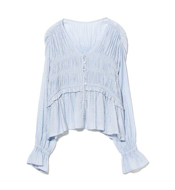 Ray BEAMS 「シャーリング ペプラム  ブラウス」|シャツ・ブラウス|