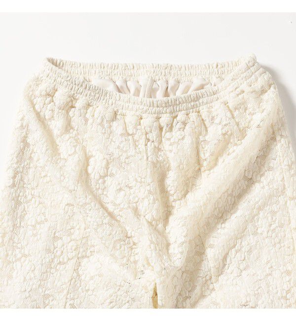 Ray BEAMS 「レース シアー フレア パンツ」|チノ|