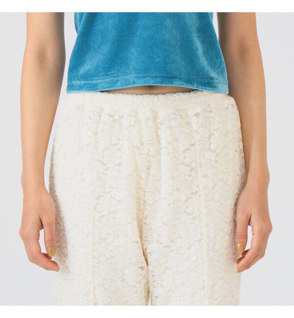 Ray BEAMS 「レース シアー フレア パンツ」|チノ|