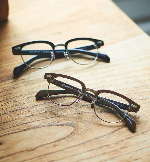 SHIPS any「【SHIPS any別注】銘品晴夫作：MALCOLM セルロイド&times;チタン 眼鏡◇」|サングラス|