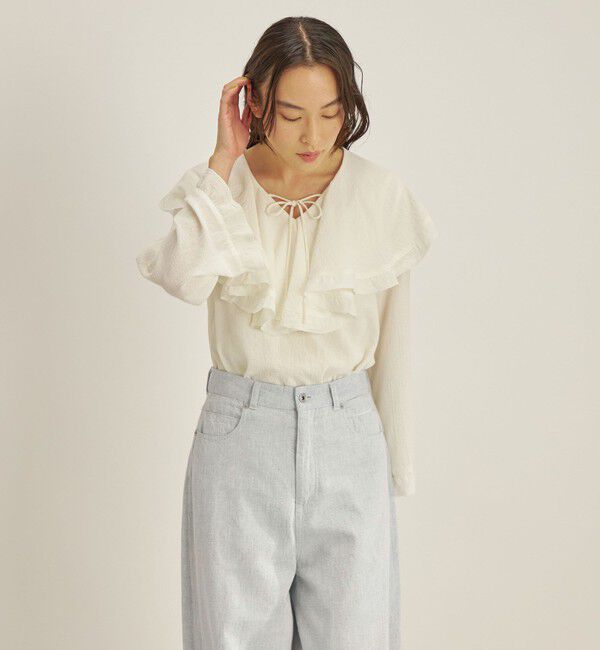 SHIPS for women「〈手洗い可能〉スムージーリップ ラッフル ブラウス ◇」|シャツ・ブラウス|