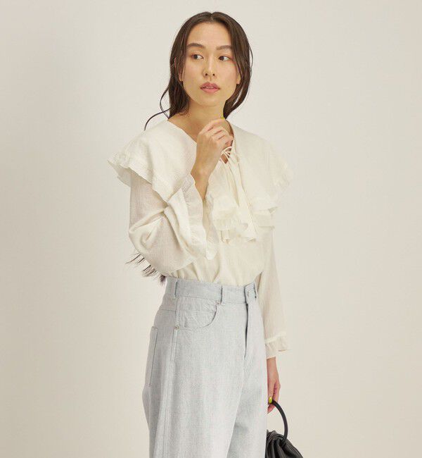 SHIPS for women「〈手洗い可能〉スムージーリップ ラッフル ブラウス ◇」|シャツ・ブラウス|