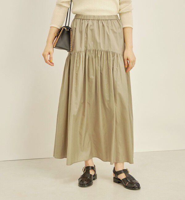 SHIPS for women「〈手洗い可能〉タフタ ティアード ロング スカート」|スカート|
