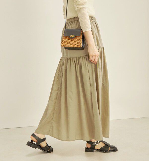 SHIPS for women「〈手洗い可能〉タフタ ティアード ロング スカート」|スカート|