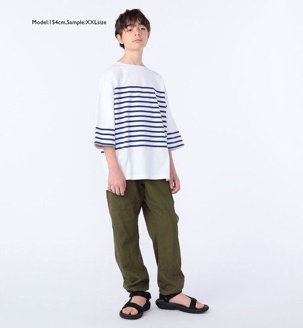 SHIPS KIDS「SHIPS KIDS:100～170cm / パネル ボーダー 半袖 TEE」|Tシャツ・カットソー|
