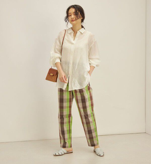 SHIPS for women「〈手洗い可能〉先染め チェック タイプライター パンツ◇」|その他|