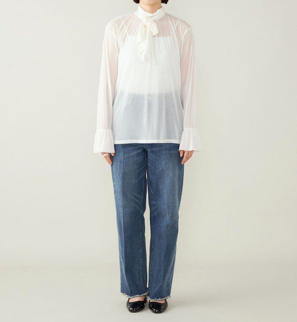 quaranciel「quaranciel:〈洗濯機可能〉チュール シアー ボウタイ プルオーバー」|Tシャツ・カットソー|