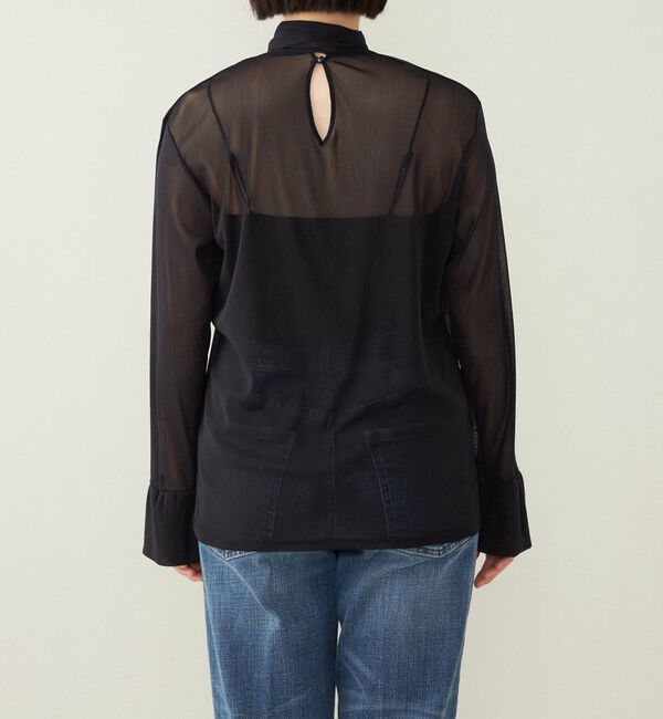 quaranciel「quaranciel:〈洗濯機可能〉チュール シアー ボウタイ プルオーバー」|Tシャツ・カットソー|