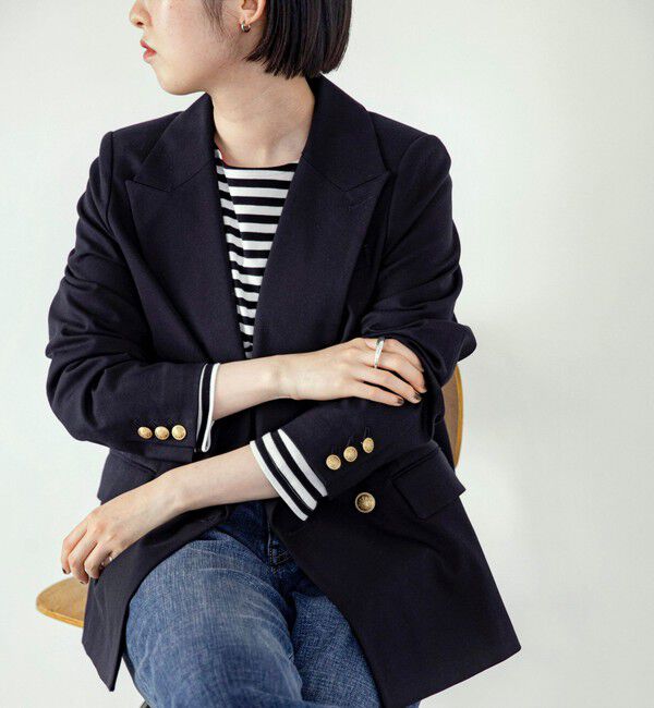 quaranciel「quaranciel:〈洗濯機可能〉ハンサム ダブルブレスト ブレザー ジャケット（セットアップ対応）」|テーラードジャケット|