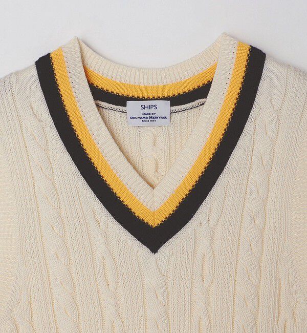 SHIPS「SHIPS: 奥山メリヤス チルデン ニット ベスト」|ベスト・ジレ|
