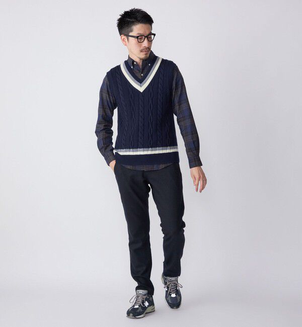 SHIPS「SHIPS: 奥山メリヤス チルデン ニット ベスト」|ベスト・ジレ|