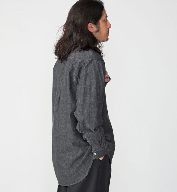 SHIPS「SHIPS: 6.5oz ウォッシュド デニム レギュラーカラー 長袖 シャツ」|シャツ・ブラウス|