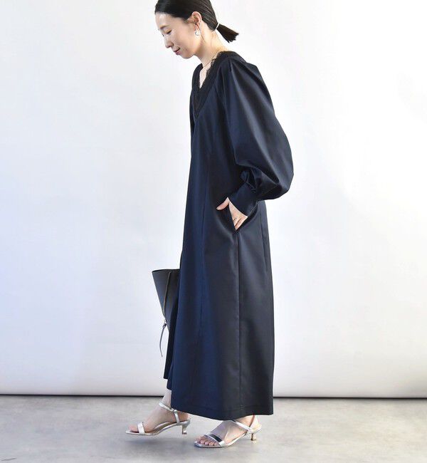 quaranciel「quaranciel:〈手洗い可能〉ウーステッド レース コンシャス ワンピース」|ワンピース|