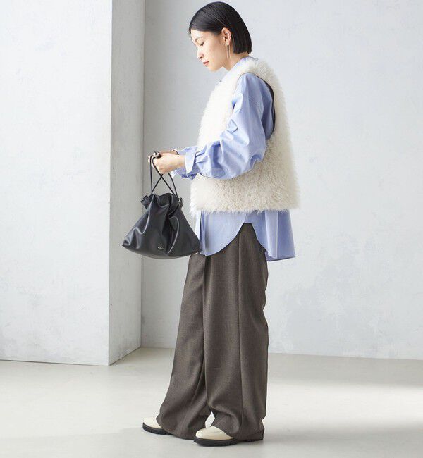 SHIPS for women「リバーシブル フェイクファー ボンディング ジレ」|ベスト・ジレ|