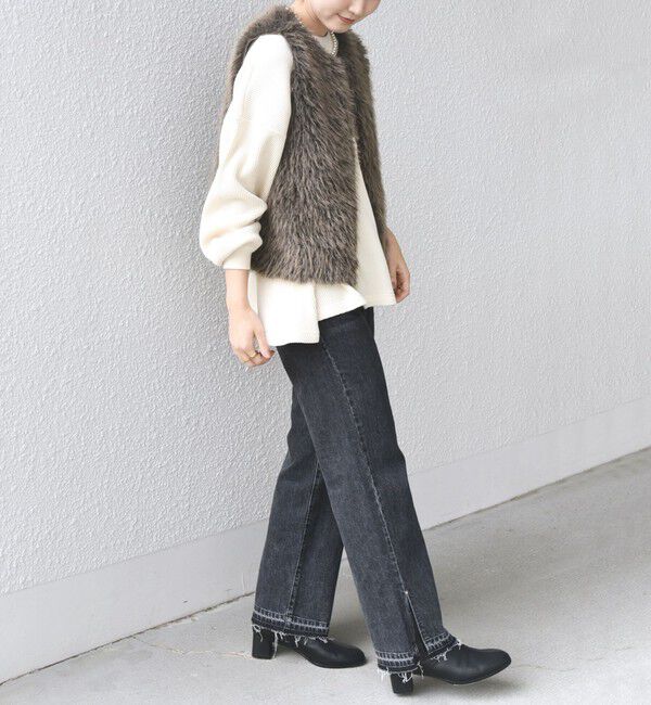 SHIPS for women「リバーシブル フェイクファー ボンディング ジレ」|ベスト・ジレ|