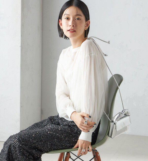 SHIPS for women「〈手洗い可能〉ダブル シアー ニット プルオーバー」|ニット・セーター|