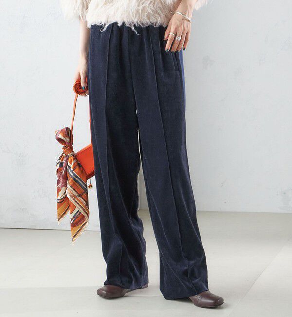 SHIPS for women「〈手洗い可能〉ベッチン ライン ストレート パンツ」|その他|