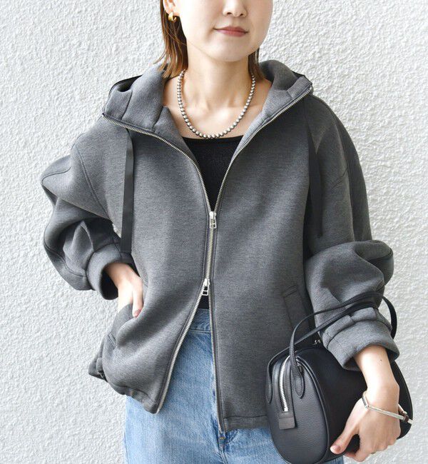 SHIPS for women「【WEB限定】〈手洗い可能〉ダンボール ダブルジップ フーディー 1」|パーカー|グレー