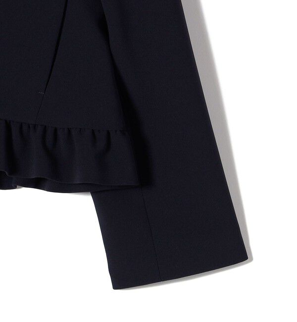 SHIPS for women「〈手洗い可能〉トリアセテート混 裾 フリル ジャケット（セットアップ対応）」|ノーカラージャケット|