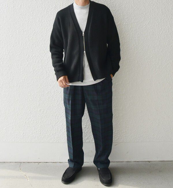 SHIPS any「SHIPS any:〈手洗い可能〉畦編み ドライバーズ Vネック ショート ジップ カーディガン◇」|カーディガン|