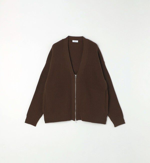 SHIPS any「SHIPS any:〈手洗い可能〉畦編み ドライバーズ Vネック ショート ジップ カーディガン◇」|カーディガン|