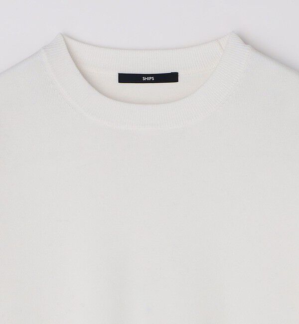 SHIPS「【WEB限定】SHIPS:〈ネックが選べる/手洗い可能〉テレワーク ビズ ワンポイント ロゴ ニット」|ニット・セーター|