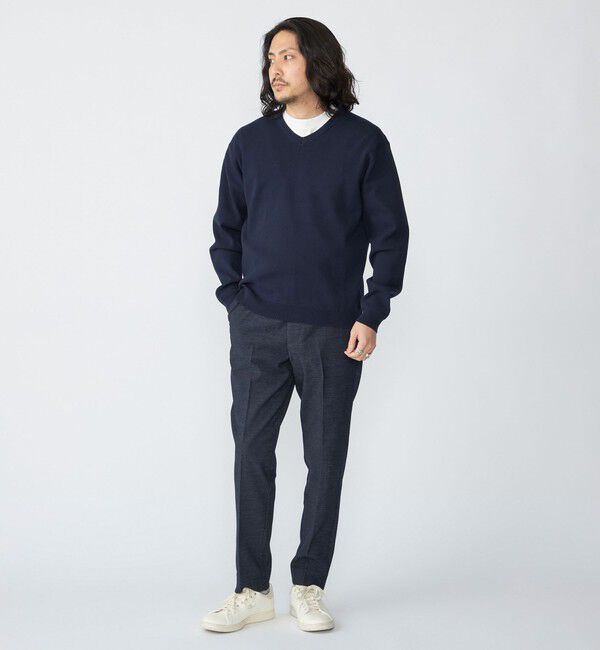 SHIPS「【WEB限定】SHIPS:〈ネックが選べる/手洗い可能〉テレワーク ビズ ワンポイント ロゴ ニット」|ニット・セーター|