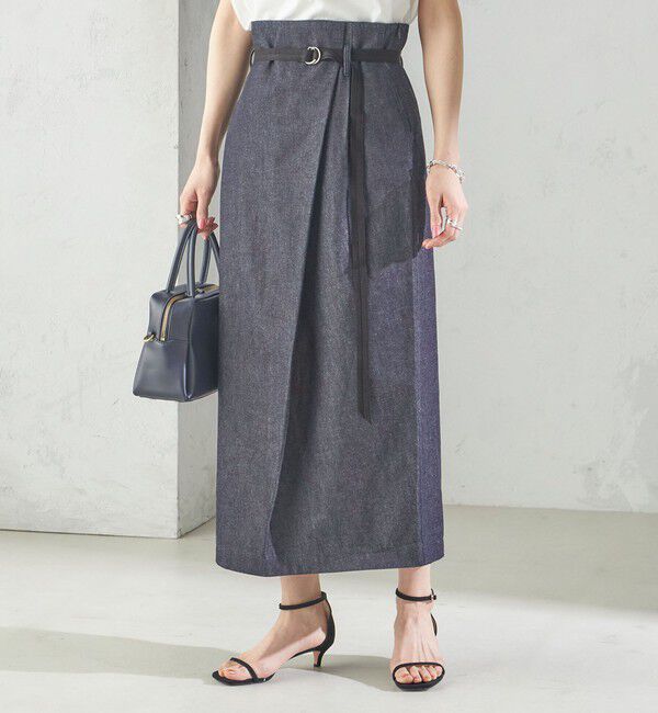 SHIPS for women「【SHIPS別注】Nell:〈手洗い可能〉デニム タック スカート」|スカート|