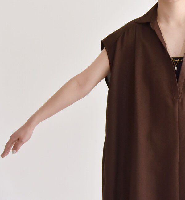 quaranciel「quaranciel:〈洗濯機可能〉リネン ライク スキッパー シャツ ワンピース＆パンツ セットアップ」|ワンピース|