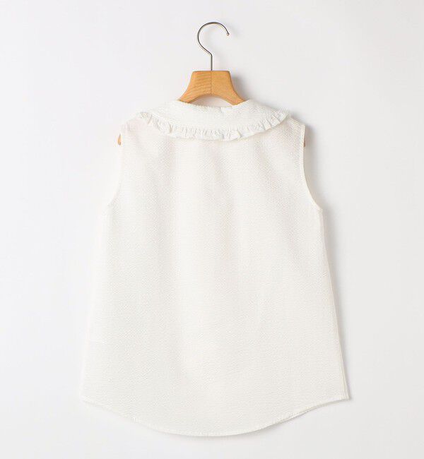 SHIPS KIDS「SHIPS KIDS:140～150cm / フリルカラー ノースリーブ ブラウス」|シャツ・ブラウス|