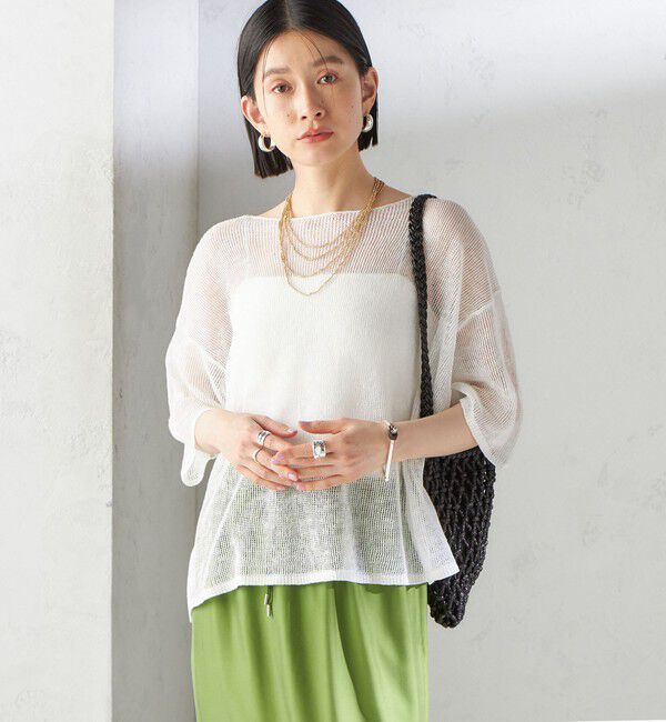 SHIPS for women「〈手洗い可能〉イタリアン シアー リネン プルオーバー」|ニット・セーター|