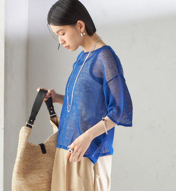 SHIPS for women「〈手洗い可能〉イタリアン シアー リネン プルオーバー」|ニット・セーター|