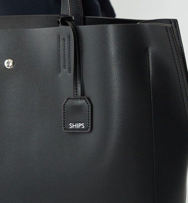 SHIPS「【WEB限定】SHIPS: ライトウェイト 合成皮革 ビズ ホリゾンタル ジップ ブリーフ バッグ」|トートバッグ|