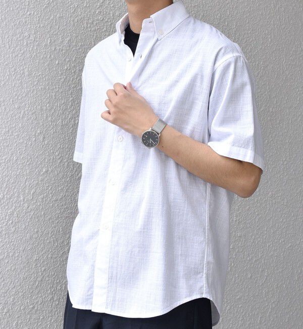 SHIPS any「SHIPS any: BEZ TEXTILE マルチカラー ストライプ/ソリッド ボタンダウン ショートスリーブ シャツ◇」|シャツ・ブラウス|