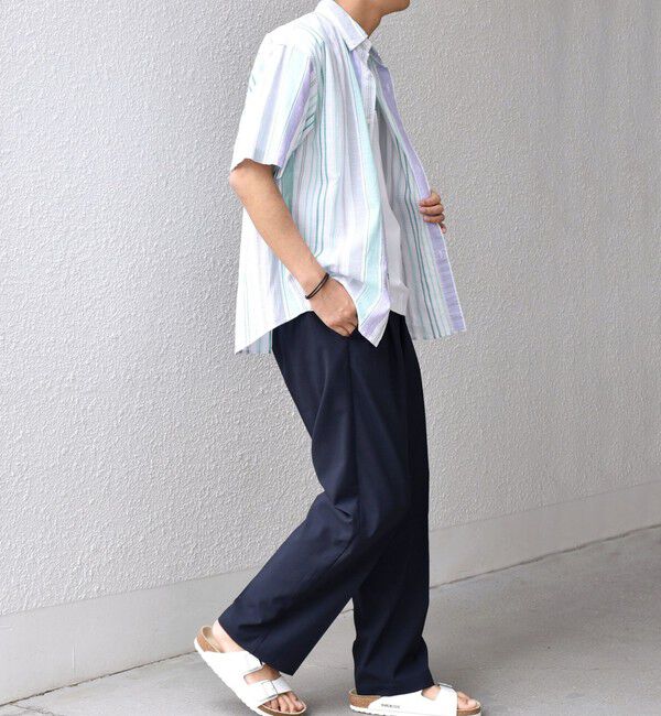 SHIPS any「SHIPS any: BEZ TEXTILE マルチカラー ストライプ/ソリッド ボタンダウン ショートスリーブ シャツ◇」|シャツ・ブラウス|