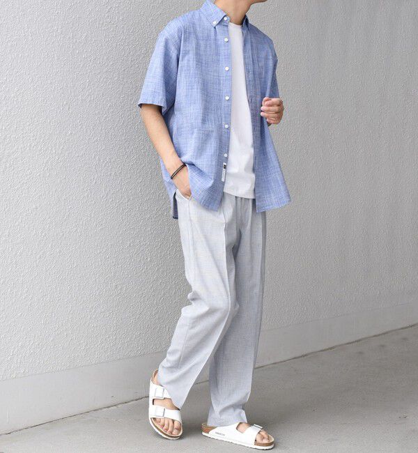 SHIPS any「SHIPS any: BEZ TEXTILE マルチカラー ストライプ/ソリッド ボタンダウン ショートスリーブ シャツ◇」|シャツ・ブラウス|