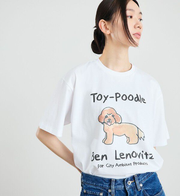 SHIPS「【City Ambient Products別注】Ben Lenovitz: DOG CAT Tシャツ」|Tシャツ・カットソー|ホワイト