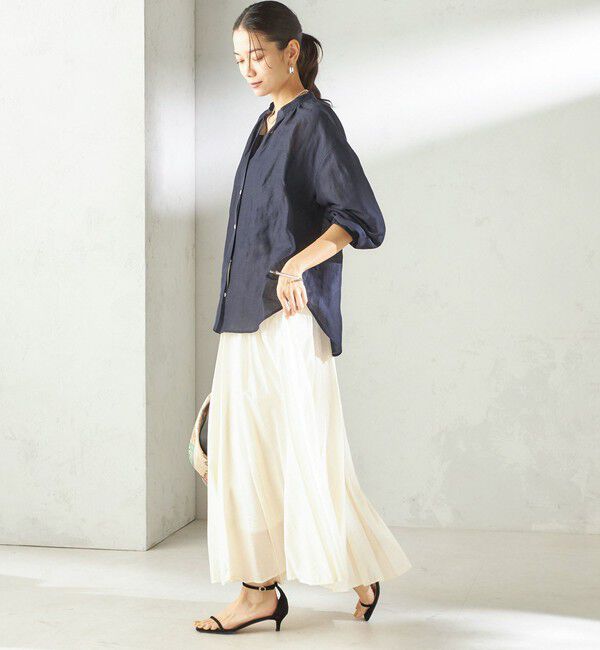 SHIPS for women「〈手洗い可能〉ウエスト ゴム ボリューム フレア ロング スカート」|スカート|